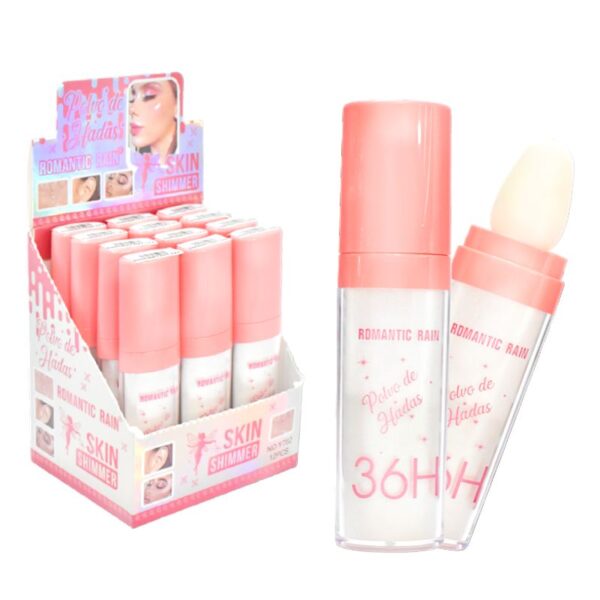 Polvo De Hadas Romantic Rain 36H Tapa Color Rosa Y Morado