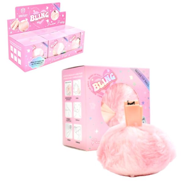 Bola De Maquillaje Con Polvo Glitter Efecto Espejo Luckylily Pequeña