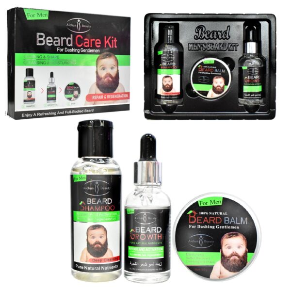 Kit Para El Cuidado De La Barba Aichub Beauty Shampoo Aceite Y Balsamo