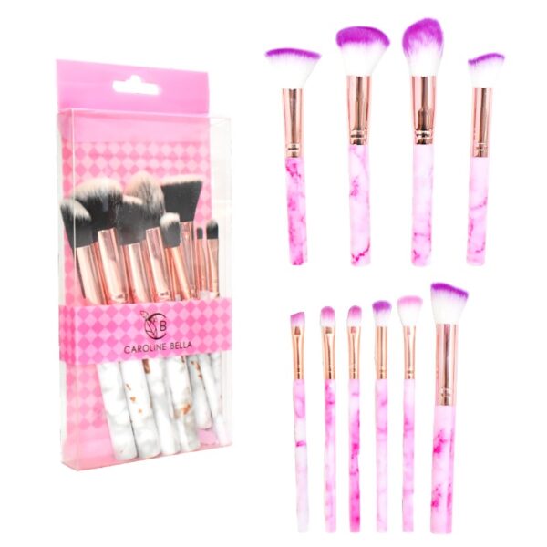 Set De 10 Brochas Caroline Bella Empaque Rosado