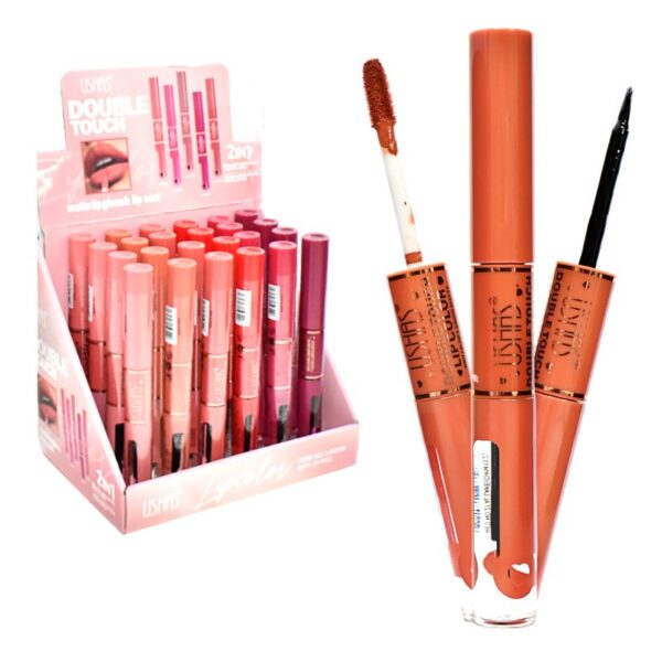 Duo De Labial Liquido Y Gloss Ushas Doble Touch