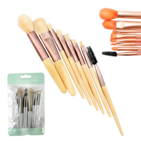 Set de 8 Brochas con Empaque Color Aqua