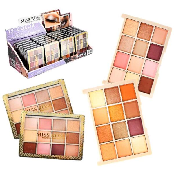 Sombras pequeñas rectangulares de 12 colores MISS ROSE