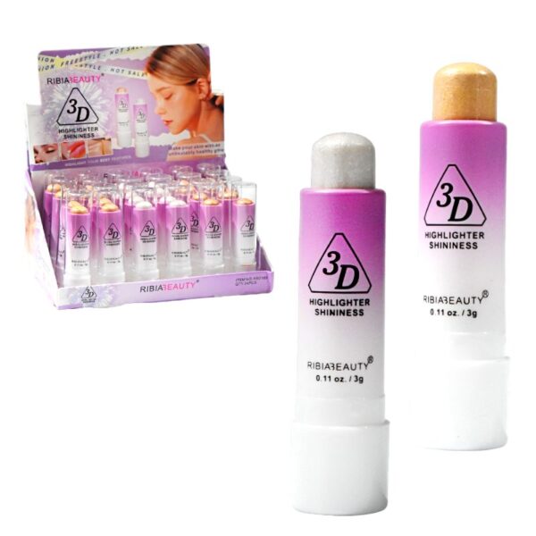 Iluminador 3D presentacion de labial RIBIABEAUTY caja lila