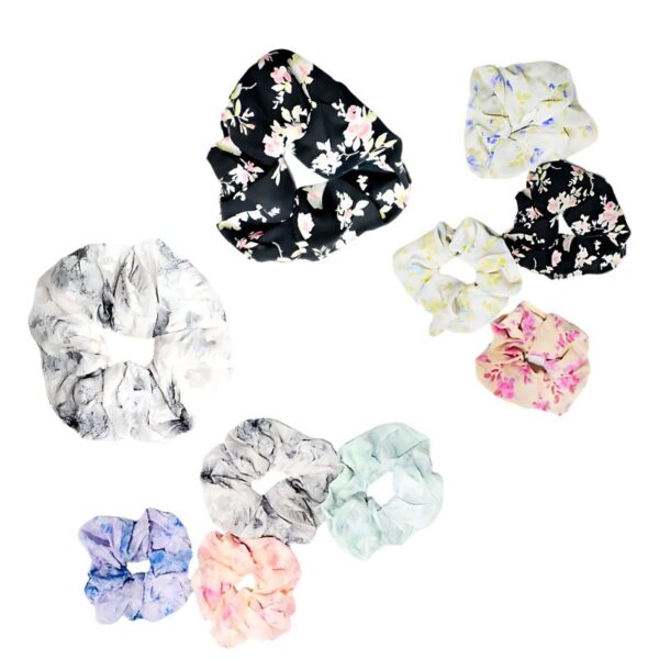 Cola (SCRUNCHES) para cabello estampado de flores